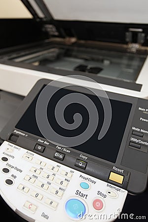 Keyboard buttons of the laser copier Stock Photo