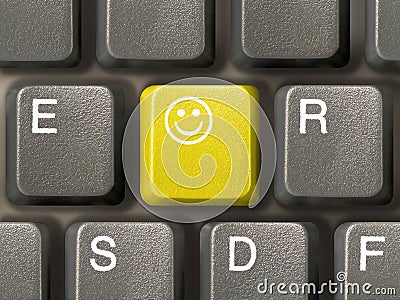 Keyboard (closeup) with Smile key Stock Photo