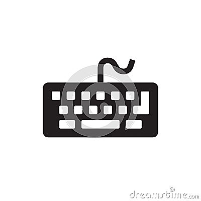 Keyboard of computer - black icon on white background vector illustration for website, mobile application, presentation, infograph Vector Illustration