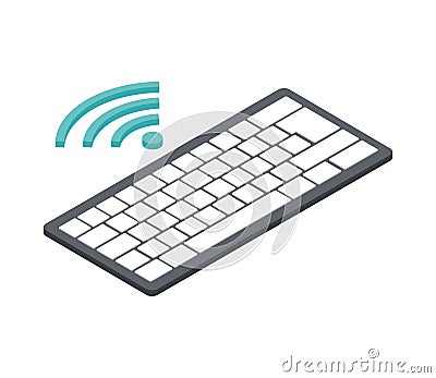 keyboard computer wifi Vector Illustration