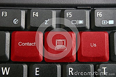 Keyboard, contact us Stock Photo