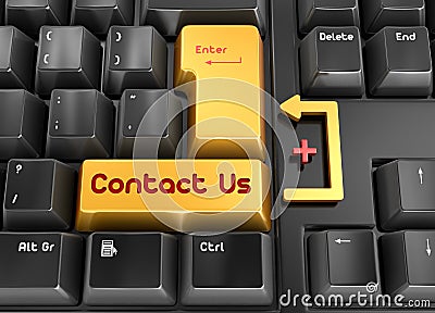 Keyboard Contact Us Stock Photo