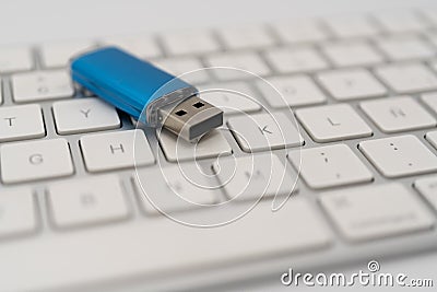 The Keyboard and de USB Stock Photo