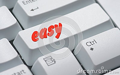 Keyboard Easy Button Stock Photo