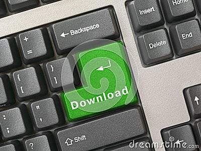 Keyboard - green key Download Stock Photo