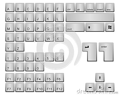 Keyboard keys Vector Illustration