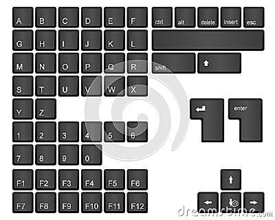 Keyboard keys Vector Illustration