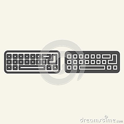 Keyboard line and glyph icon. Computer keypad vector illustration isolated on white. Pc key outline style design Vector Illustration