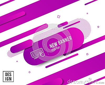 Keyboard line icon. Computer component device sign. Vector Vector Illustration