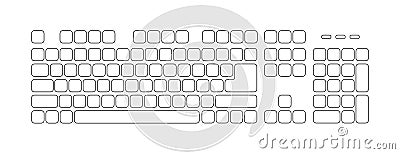 Keyboard linear style vector illustration for computer. Flat keyboard for web design. Device icon Vector Illustration