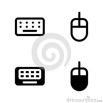 Keyboard and mouse as input devices on a computer Vector Illustration