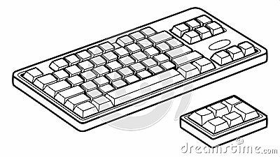 Keyboard and mouse illustration, computer peripherals and office equipment vector design Generative AI Vector Illustration