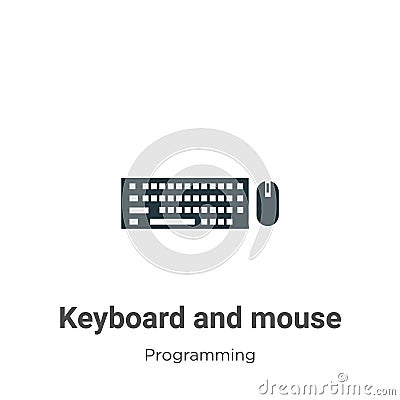 Keyboard and mouse vector icon on white background. Flat vector keyboard and mouse icon symbol sign from modern programming Vector Illustration