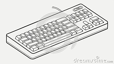 Keyboard outline, computer peripheral, vector design icon. vector design Generative AI Vector Illustration