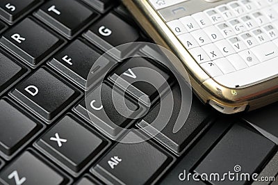 Keyboard and phone Stock Photo