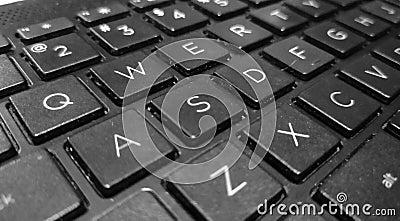 Keyboard Qwerty black or white Stock Photo