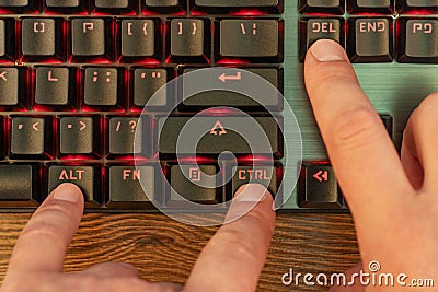 Keyboard shortcut control alt and delete Stock Photo