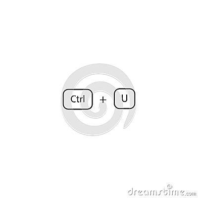 Keyboard shortcut Ctrl + U sign. view the HTML source Stock Photo
