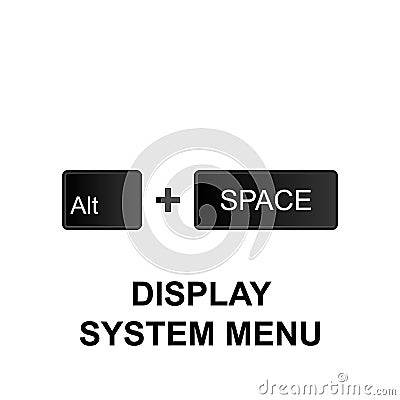Keyboard shortcuts, display system menu icon. Can be used for web, logo, mobile app, UI, UX Stock Photo