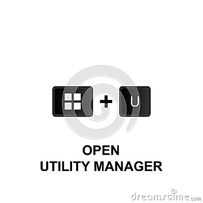 Keyboard shortcuts, open utility manager icon. Can be used for web, logo, mobile app, UI, UX Stock Photo