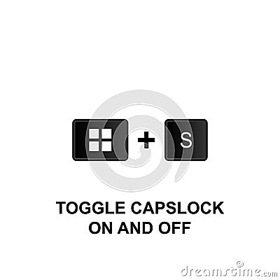 Keyboard shortcuts, toggle caps lock on and off icon. Can be used for web, logo, mobile app, UI, UX Stock Photo