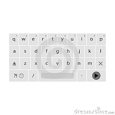 Keyboard smartphone isolated Vector Illustration