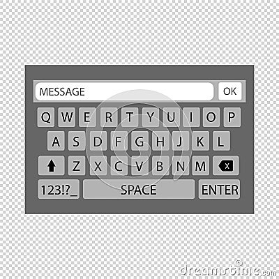 Keyboard Of Smartphone - Qwerty Layout - Alphabet Buttons Stock Photo