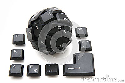 Keyboard sphere as new input device for your computer Stock Photo