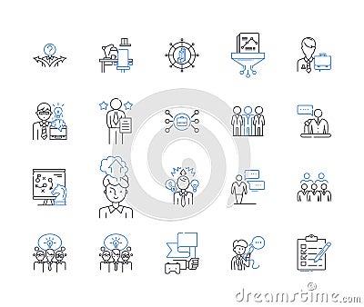 Keyboard warriors line icons collection. Trolls, Cyberbullying, Haters, Social media, Online harassment, Keyboard Vector Illustration