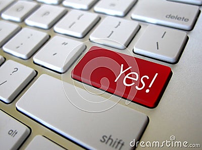 Keyboard Yes button key Stock Photo