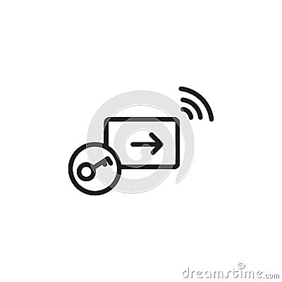 Keycard access icon Outline vector for web ui Vector Illustration
