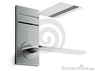 Keycard and electronic lock Stock Photo