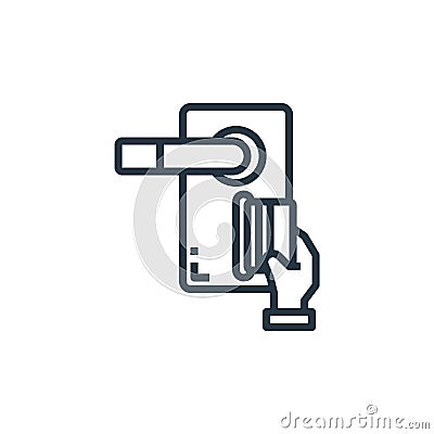 keycard vector icon isolated on white background. Outline, thin line keycard icon for website design and mobile, app development. Vector Illustration