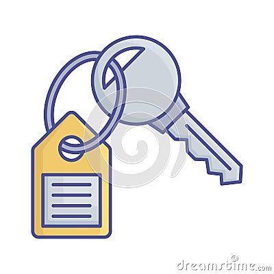 Keychain Vector Icon which can easily modify or edit Vector Illustration