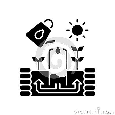 Keyhole garden black glyph icon Vector Illustration