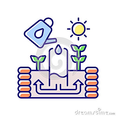 Keyhole garden RGB color icon Vector Illustration