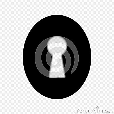 Keyhole light on transparent background, icon. Concept is the key to business success, solution is the idea. Vector. Vector Illustration