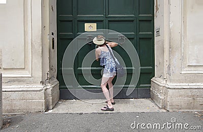 Keyhole of the Villa Magistrale dei Cavalieri di Malta Rome Ital Editorial Stock Photo