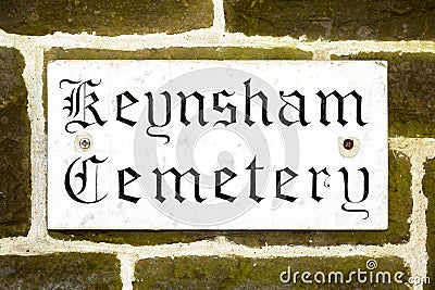 Keynsham Cemetery Gothic Plaque A Stock Photo