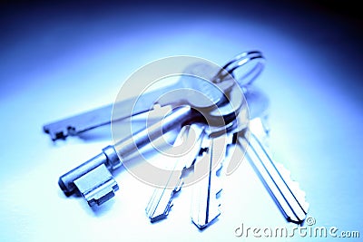 Keyring with keys Stock Photo