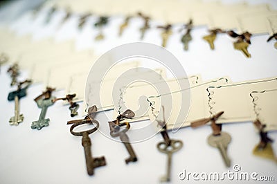 Keys with blank tags Stock Photo