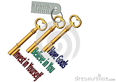 3 Keys Concept for Wealth Lifestyle Stock Photo