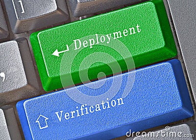 Keys for deployment and verification Stock Photo