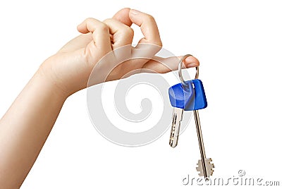 Keys from door lock Stock Photo