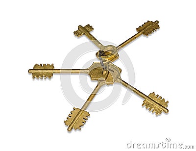 Keys from door locks Stock Photo