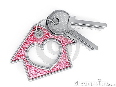 Keys and house pendant Stock Photo