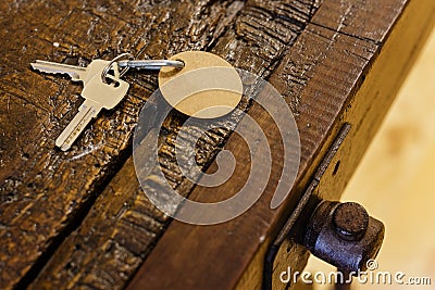 Keys on a keychain Stock Photo