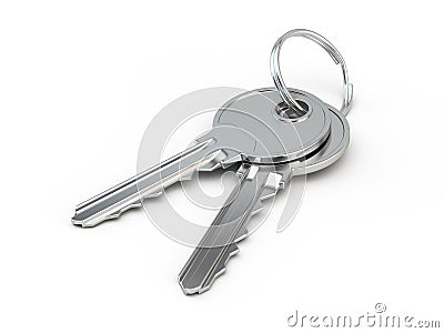 Keys with keyring Stock Photo