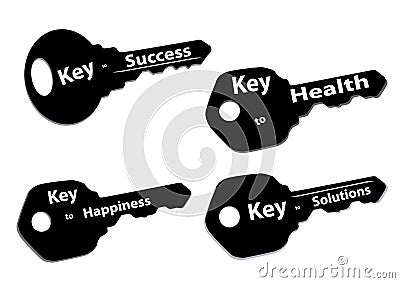 keys success happiness solutions health Stock Photo