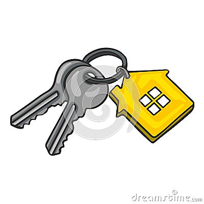 Keys to a new house real estate purchase, a logo realtor Vector Illustration